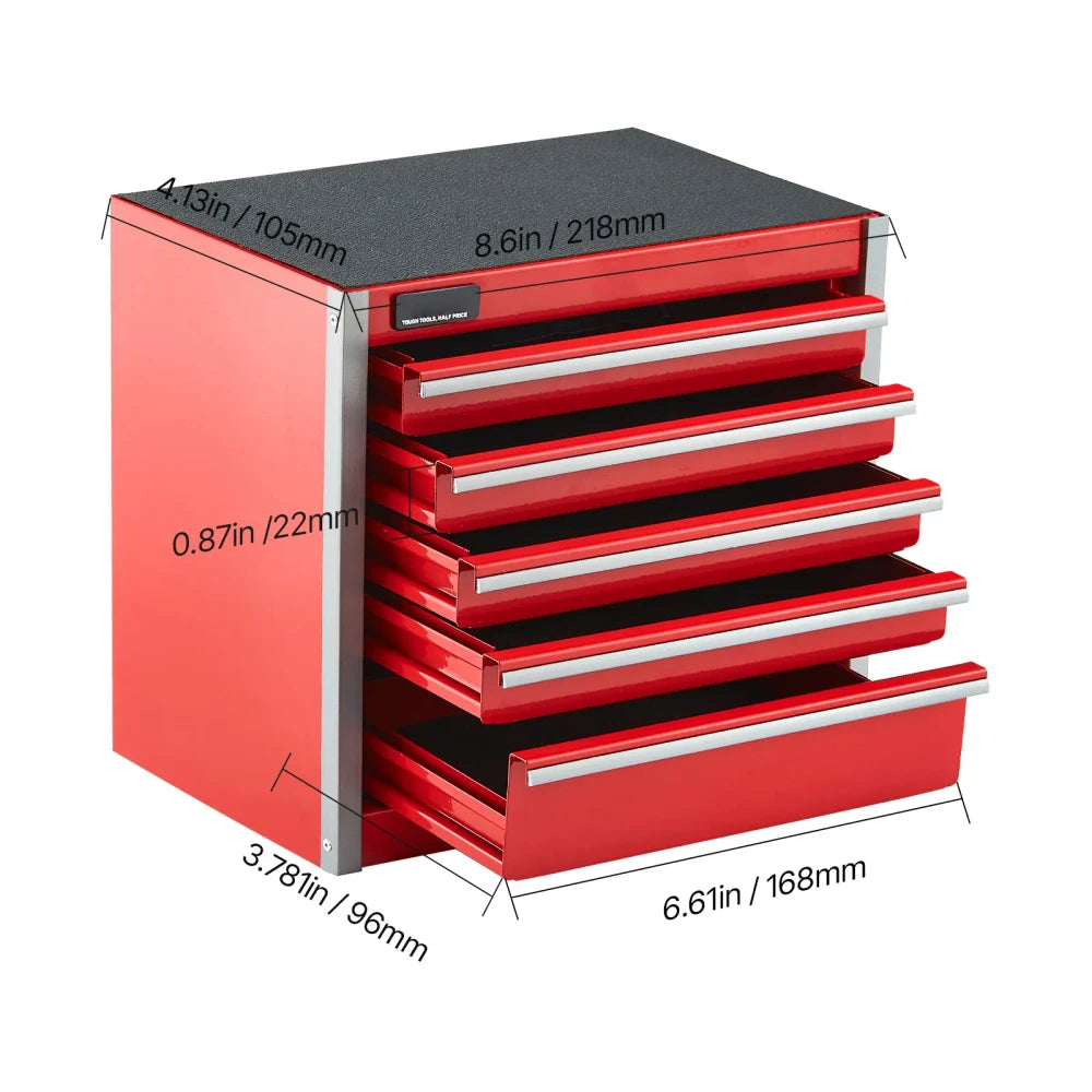Portable Five-Drawer Metal Tool Chest